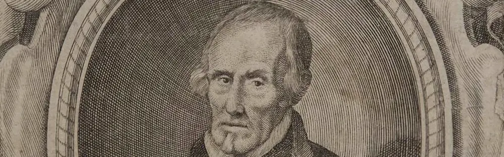 Rostro de Pedro Calderón de la Barca en el grabado de Pedro de Villafranca de 1676