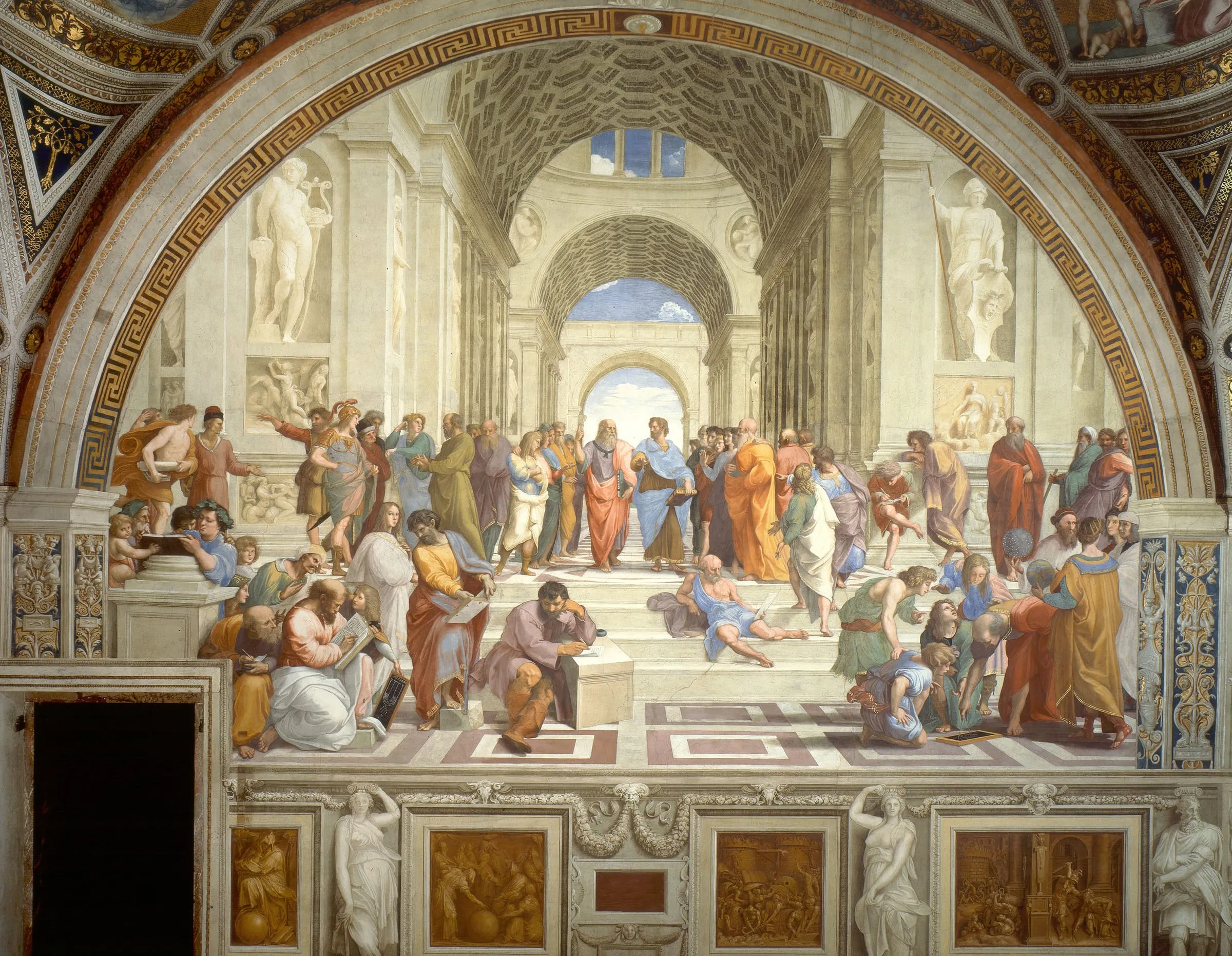 La escuela de Atenas, fresco de Rafael en la Estancia de la Signatura